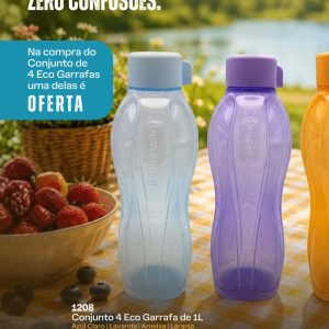 4 Garrafas de 1l sem bocal reduzido